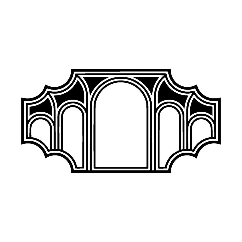 Gothic Arch Ornament,Minimalist vector