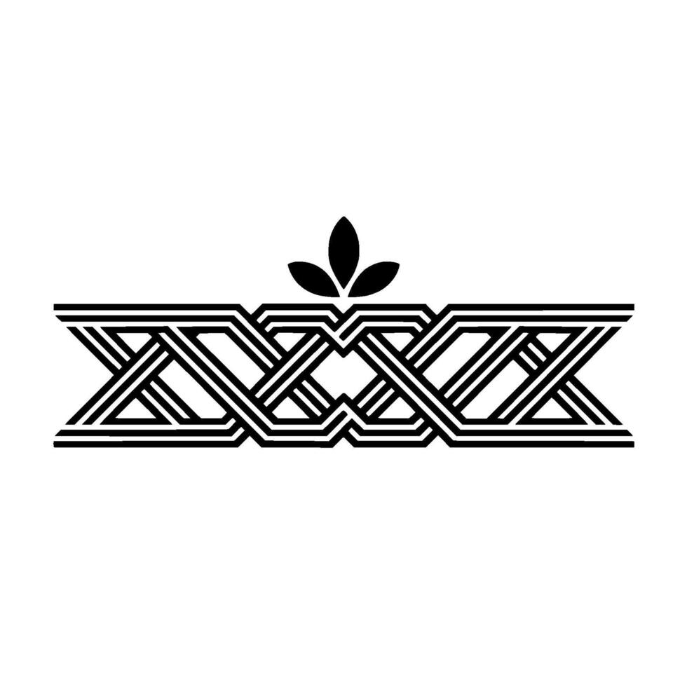 Geometric Deco Border, Stylized Floral Accent vector