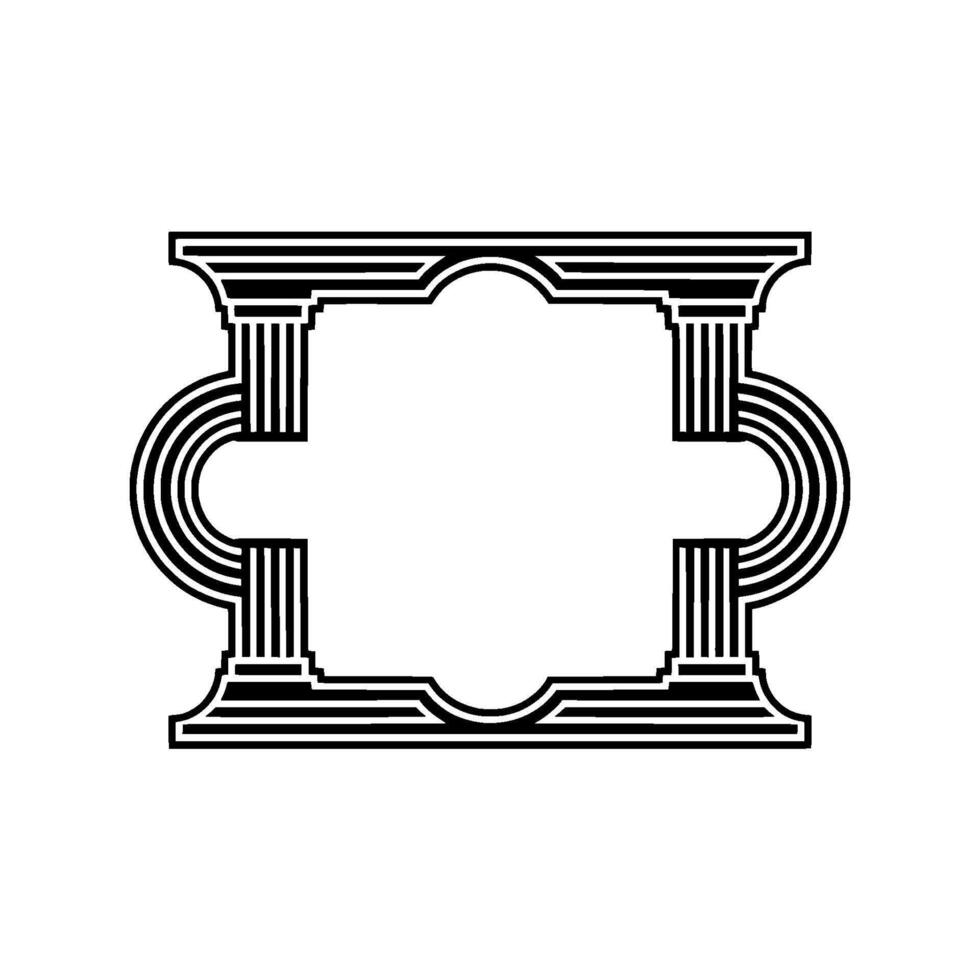 Geometric Temple Frame, Minimalist, Illustration vector