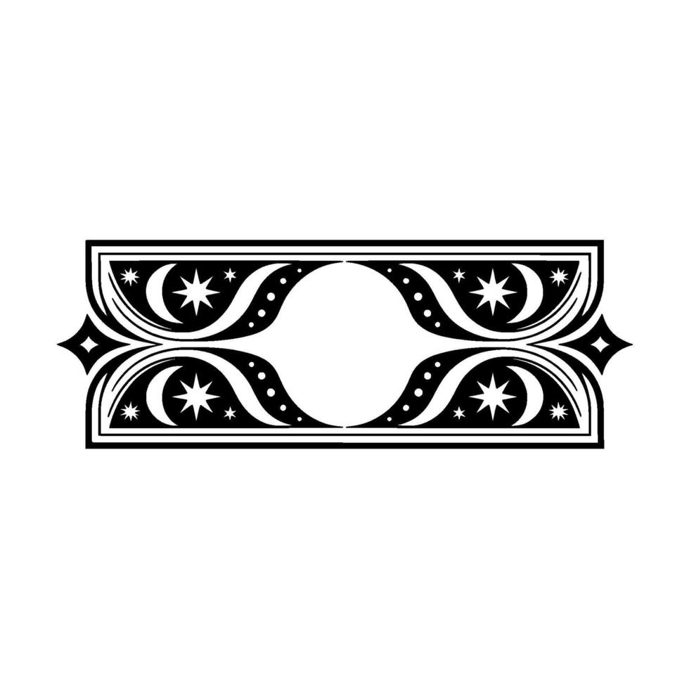 Celestial Border Vintage Starburst Ornament vector