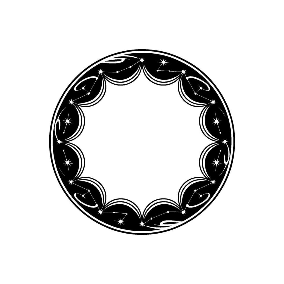 Celestial Border Stylized Star Constellation Frame vector