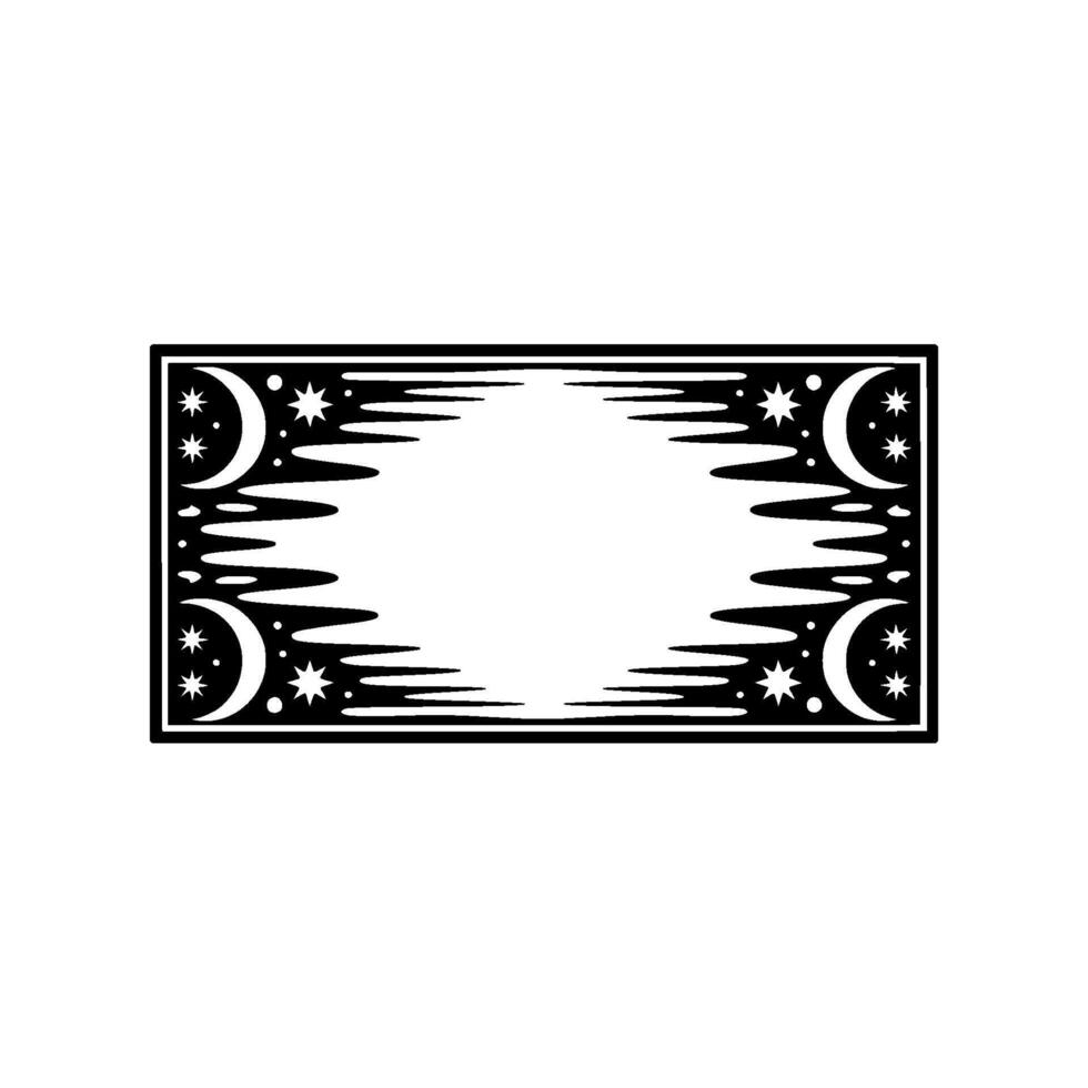 Celestial Frame Minimalist Moon Star, Stars vector