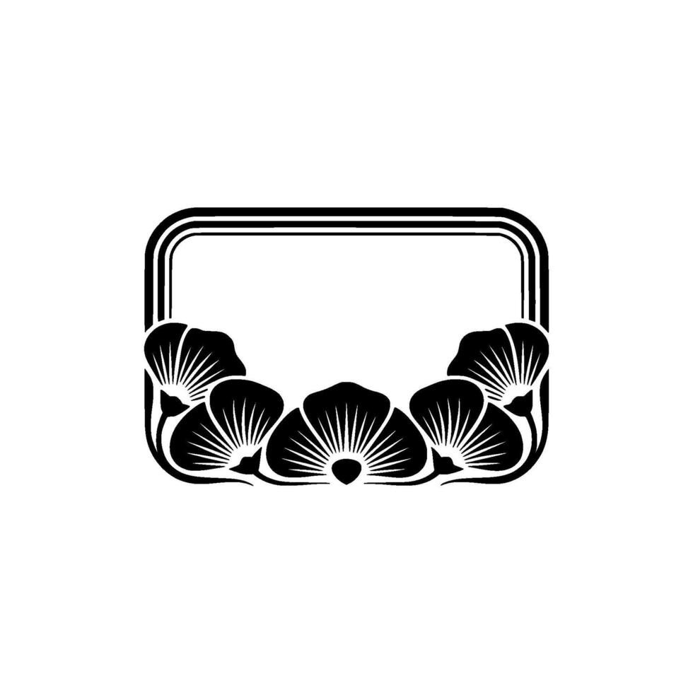 Art Deco Floral Frame, Elegant , Vintage Motif vector