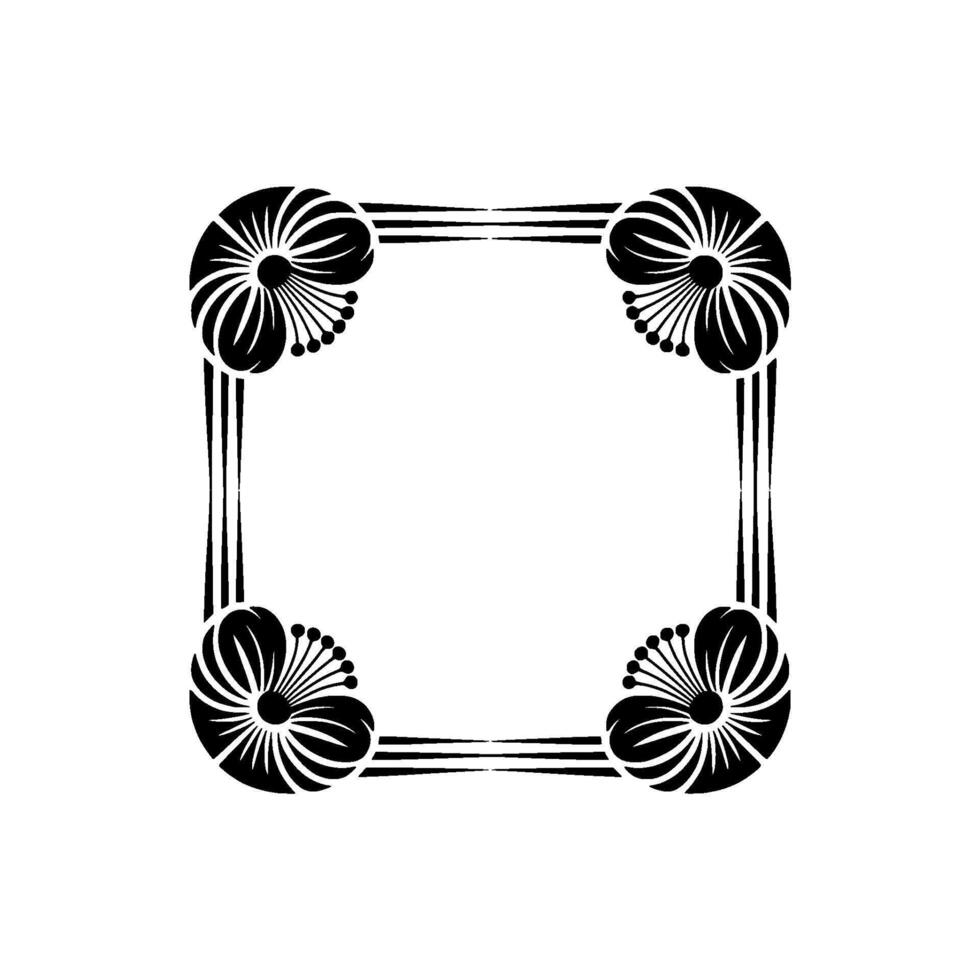 Geometric Floral Frame, Art Deco Style, Symmetry vector