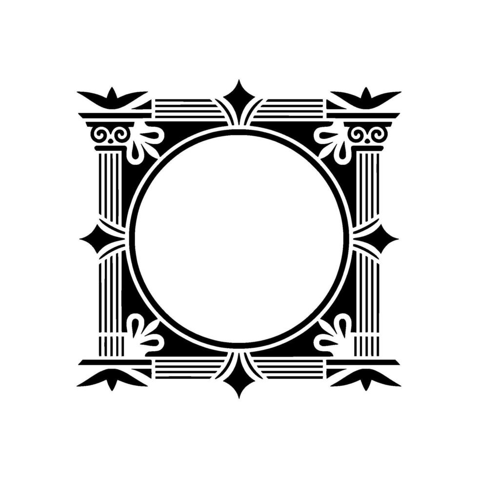 Art Deco Frame,Elegant Border, Vintage , Circular Motif vector