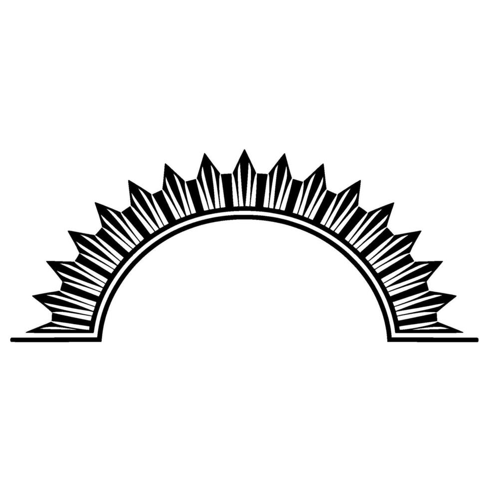 Geometric Dawn Stylized Crescent Moon vector