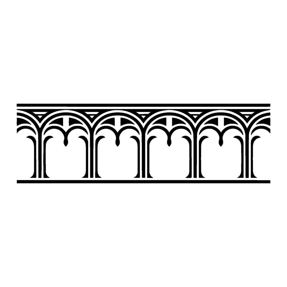 Art Deco Archway Border,Elegant Ornamentation, Vintage vector
