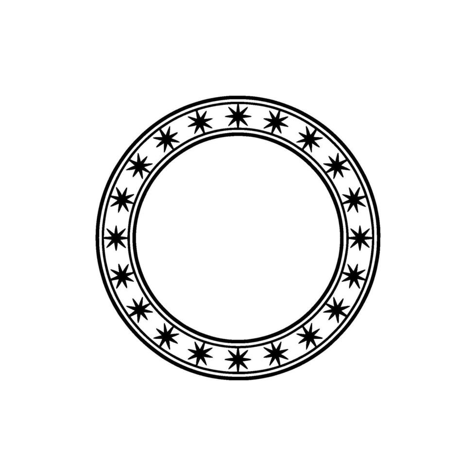 Celestial Circle Stylized Starry Ring vector