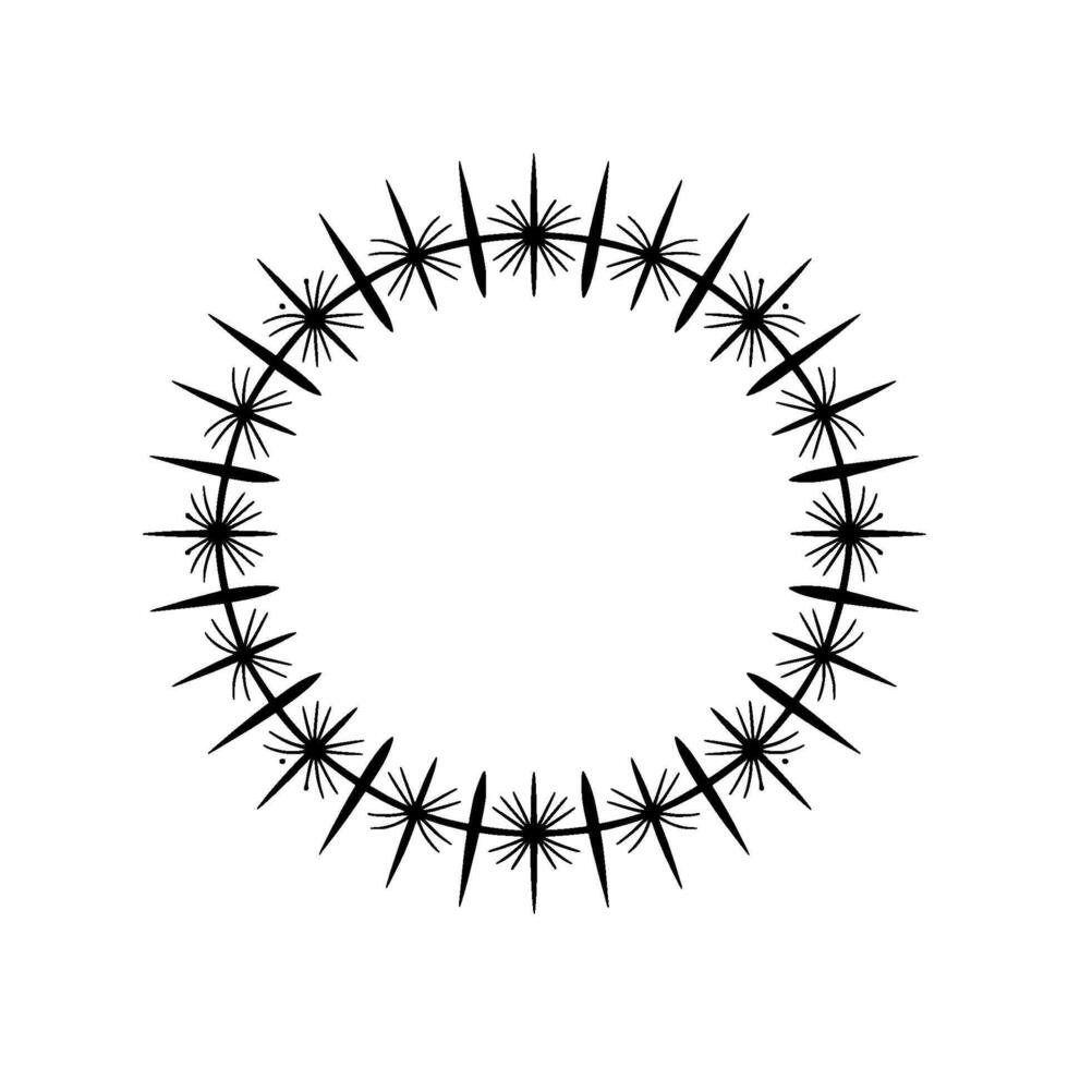 Geometric Starburst Frame,Minimalist - Circular vector