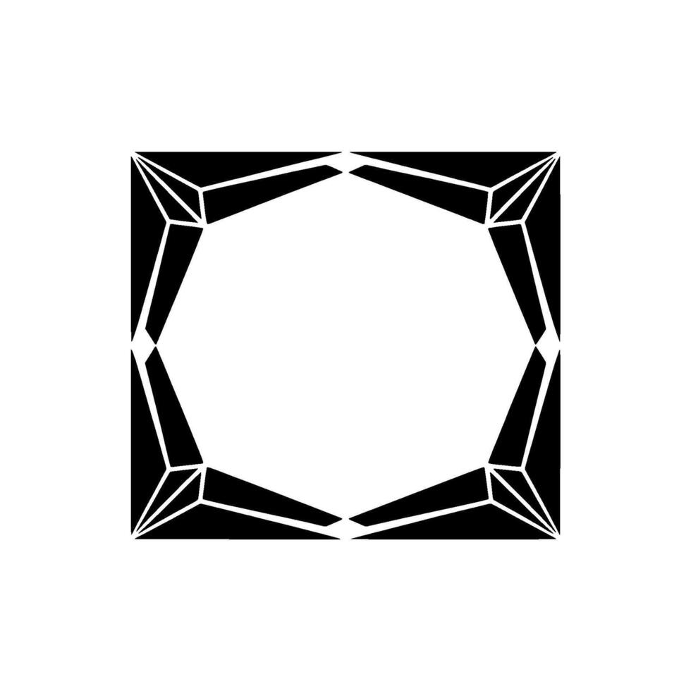 Geometric Hexagon Frame,Minimalist , Negative Space vector