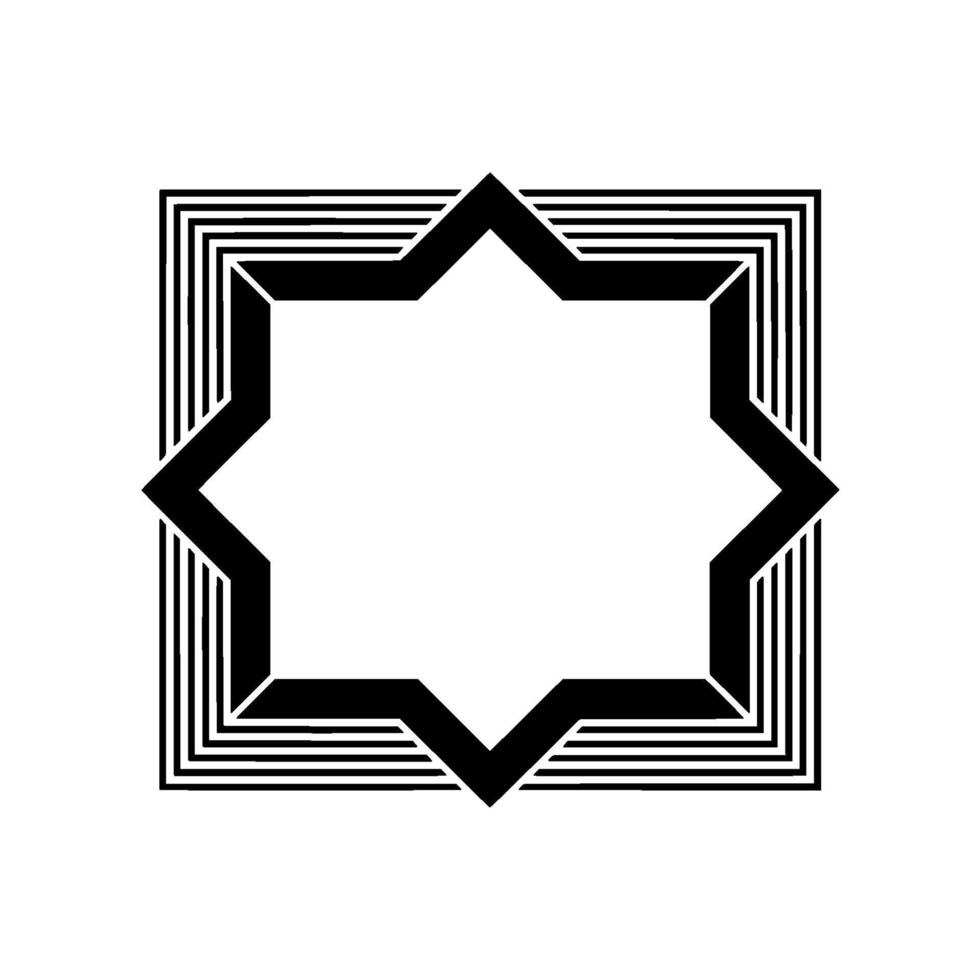 Geometric Star Frame, Minimalist , Modern Abstract - Lines vector