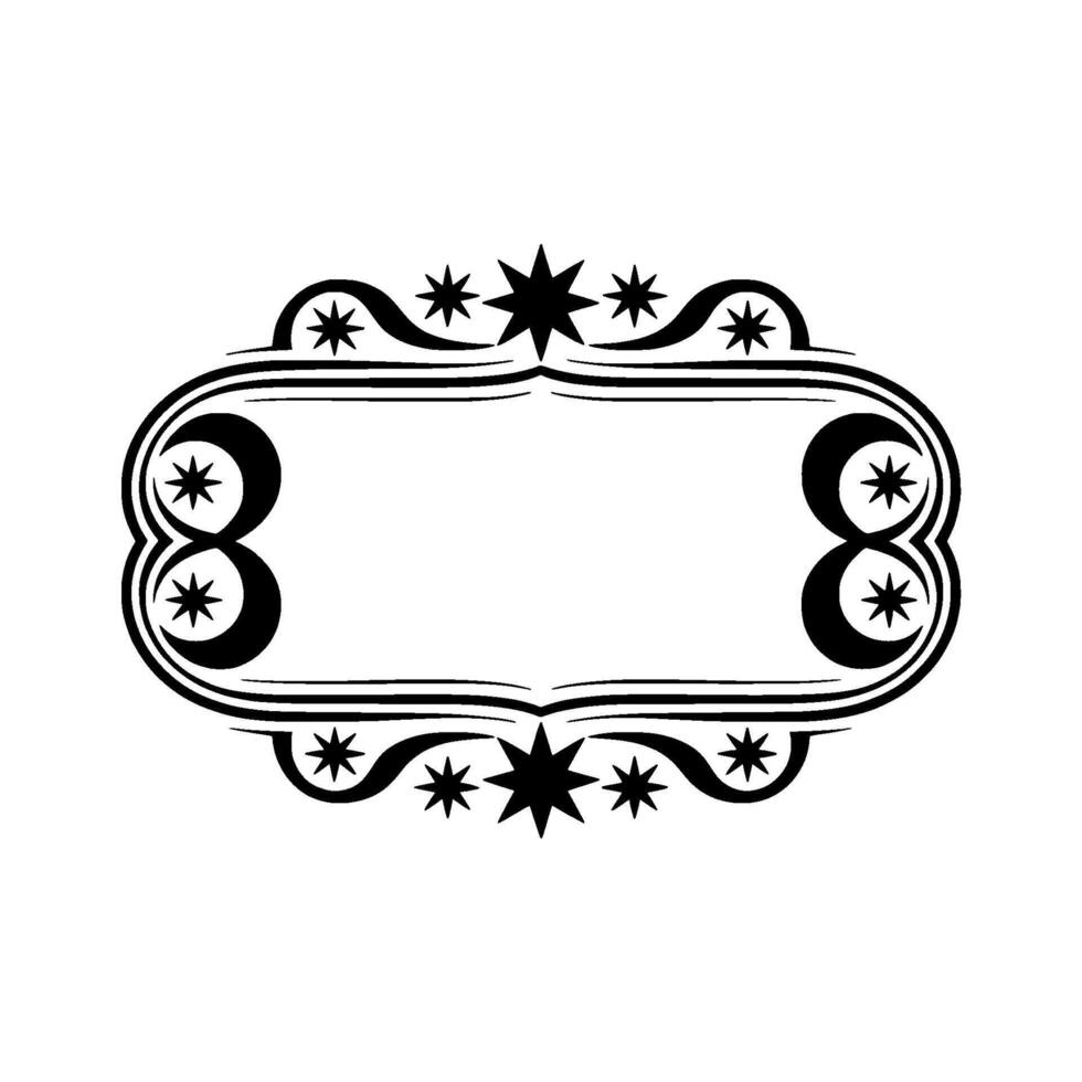 Ornate Starburst Frame, Vintage Elegance, Floral vector