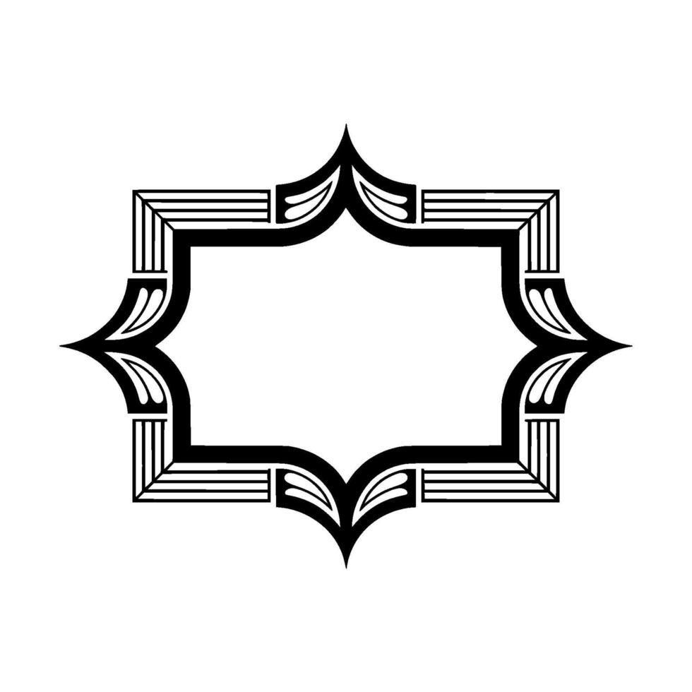 Art Deco Frame Geometric Ornamentation, Elegant Border, Vintage vector