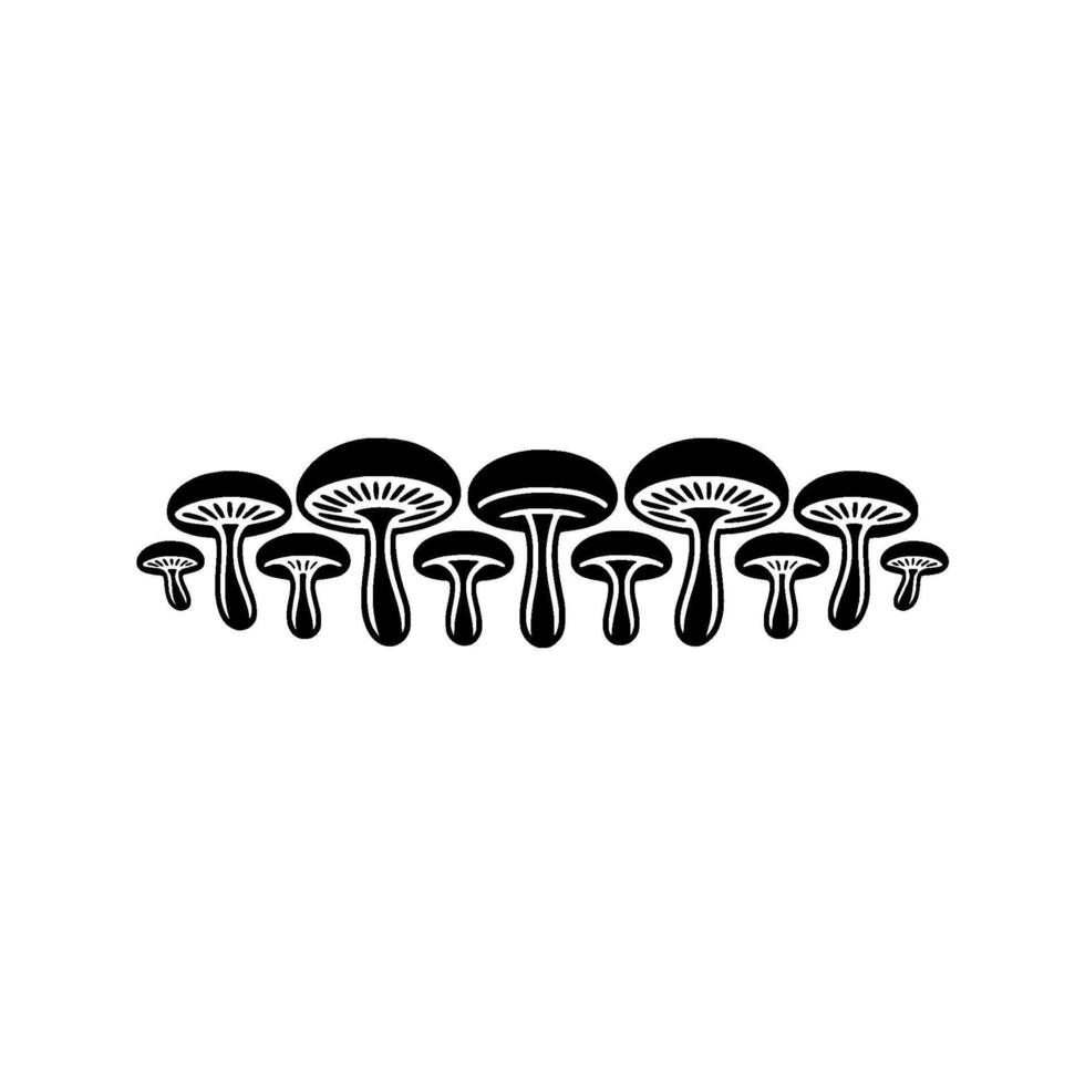 Minimalist Mushroom Row, Organic Growth, Symbolic vector