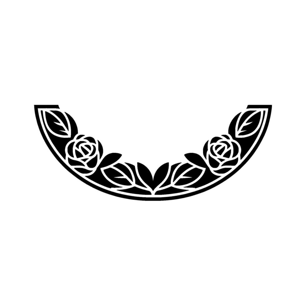 Art Nouveau Rose Border, Elegant Floral vector