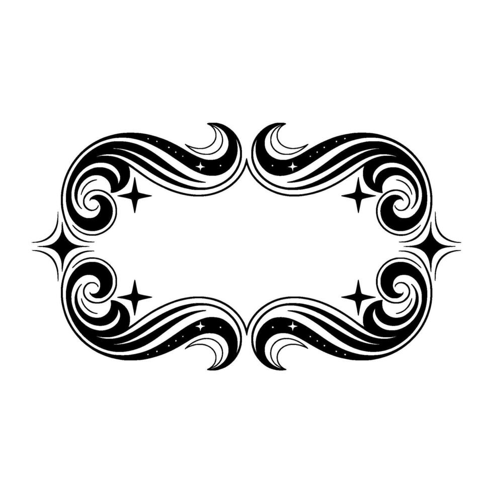 Elegant Swirl Frame, Celestial , Vintage Ornamentation vector