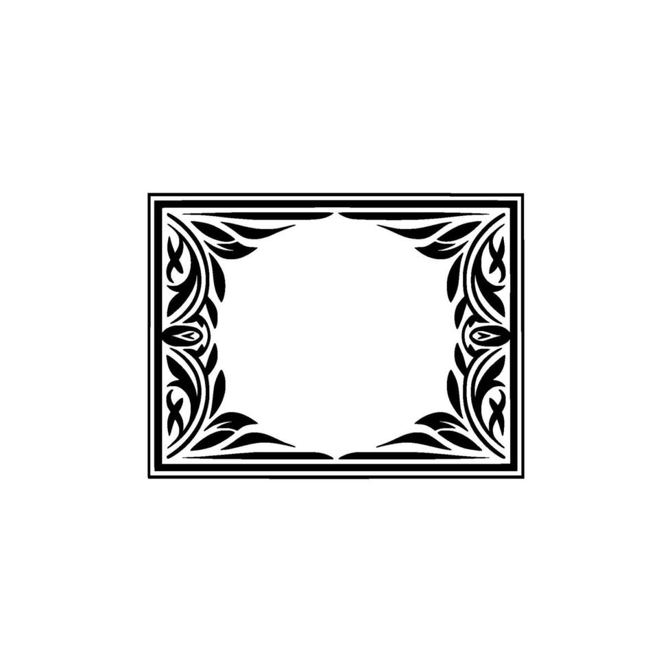 Intricate Black Frame, Elegant Border, Minimalist vector