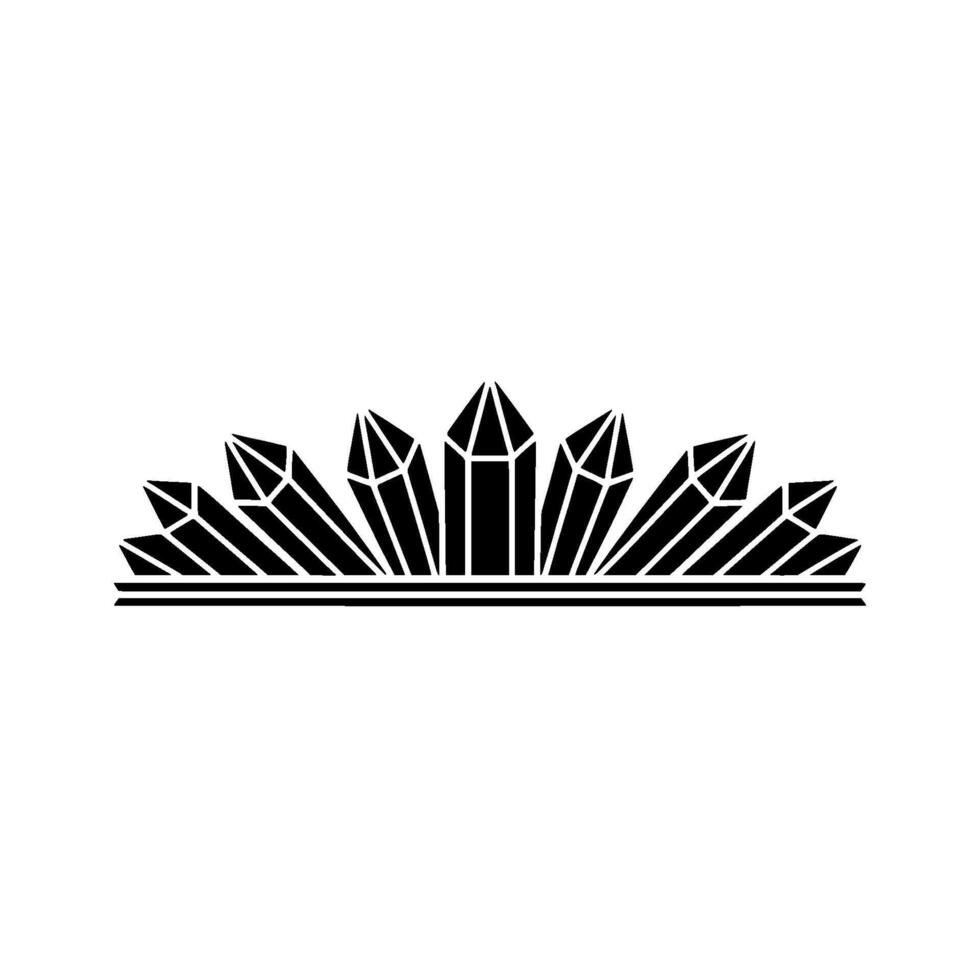 Geometric Crystal Crown, Minimalist Emblem vector