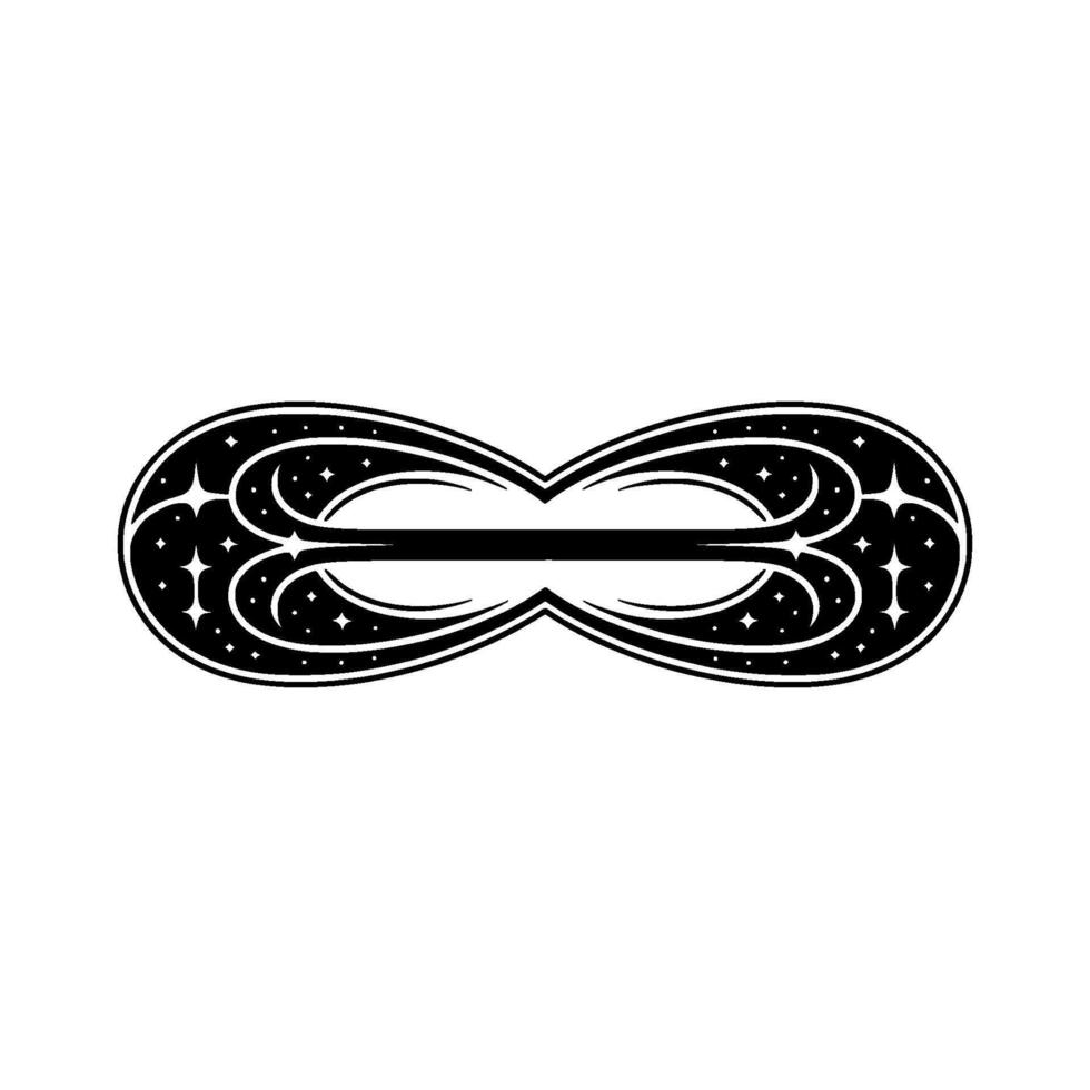 Celestial Infinity Stylized Emblem with Starry Detail vector