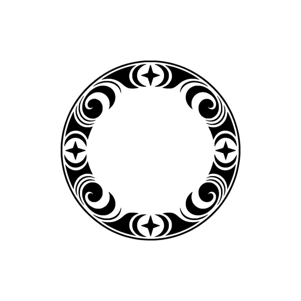 Intricate Tribal Circle Border,Vintage vector