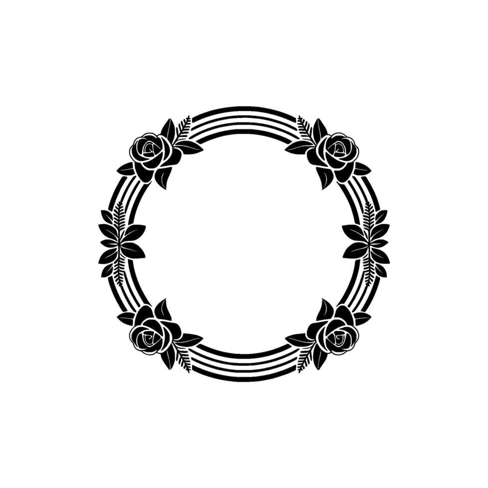 Elegant Floral Wreath, Vintage , Minimalist Frame, Ornamental vector