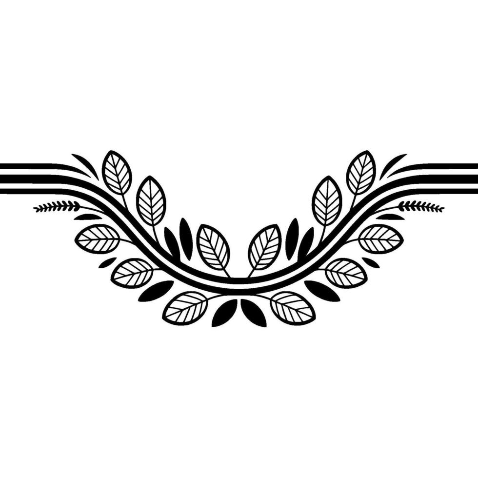 Elegant Botanical Border, Minimalist - Leaf vector