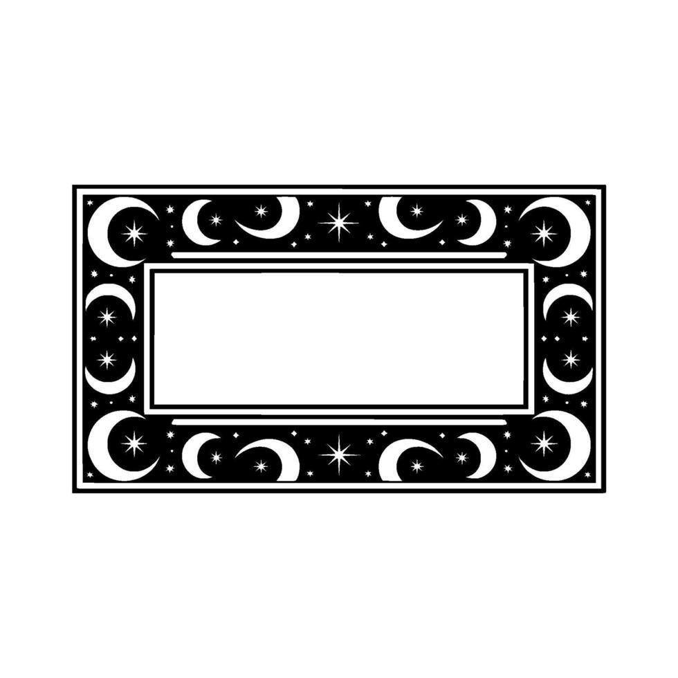 Celestial Frame Vintage Moon Star Border vector