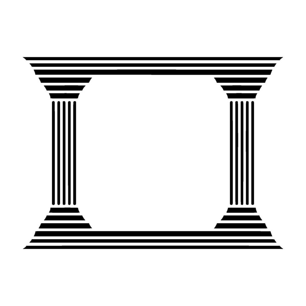 Geometric Temple Frame, Minimalist, Columns vector