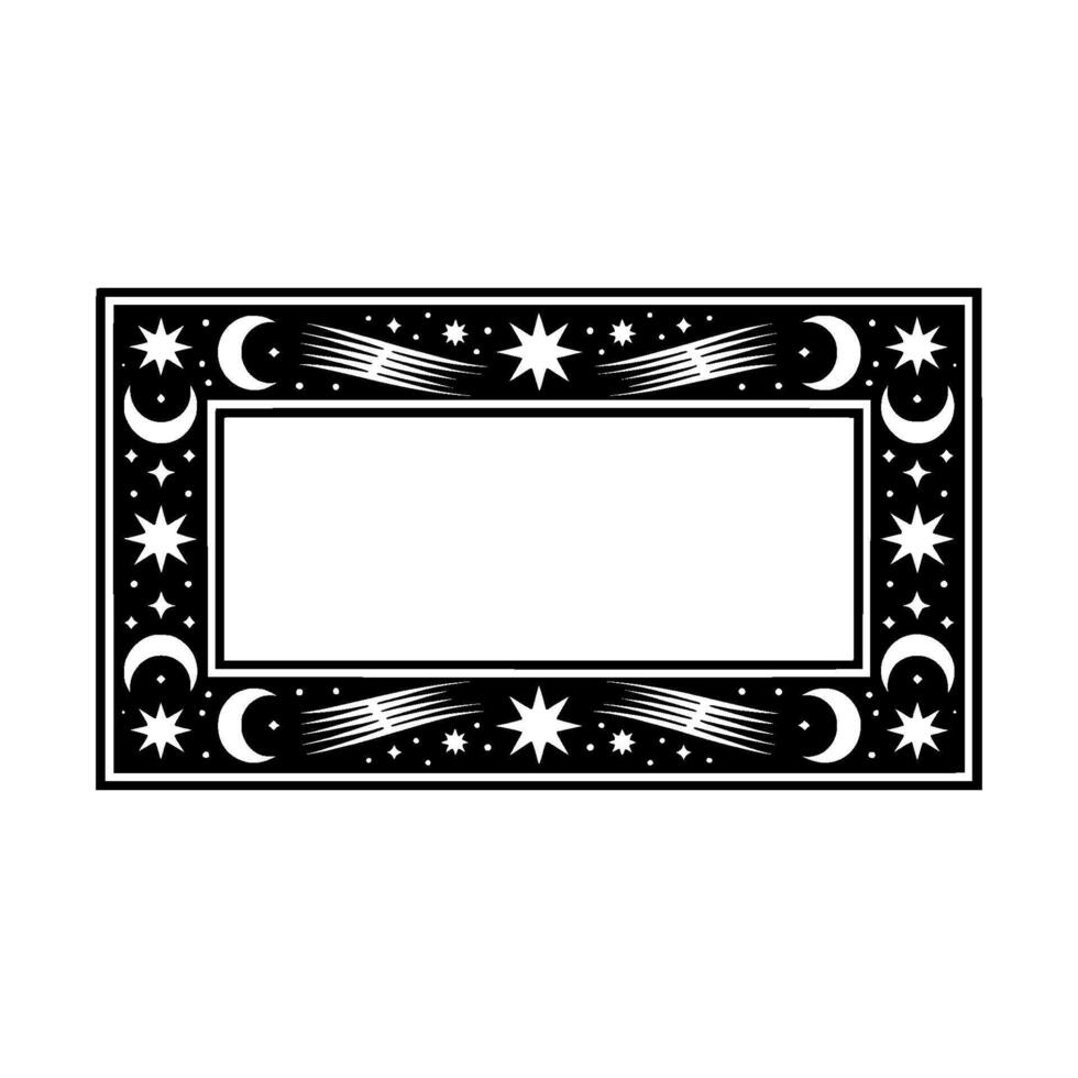 Celestial Frame, Vintage Starry Border, Elegant vector