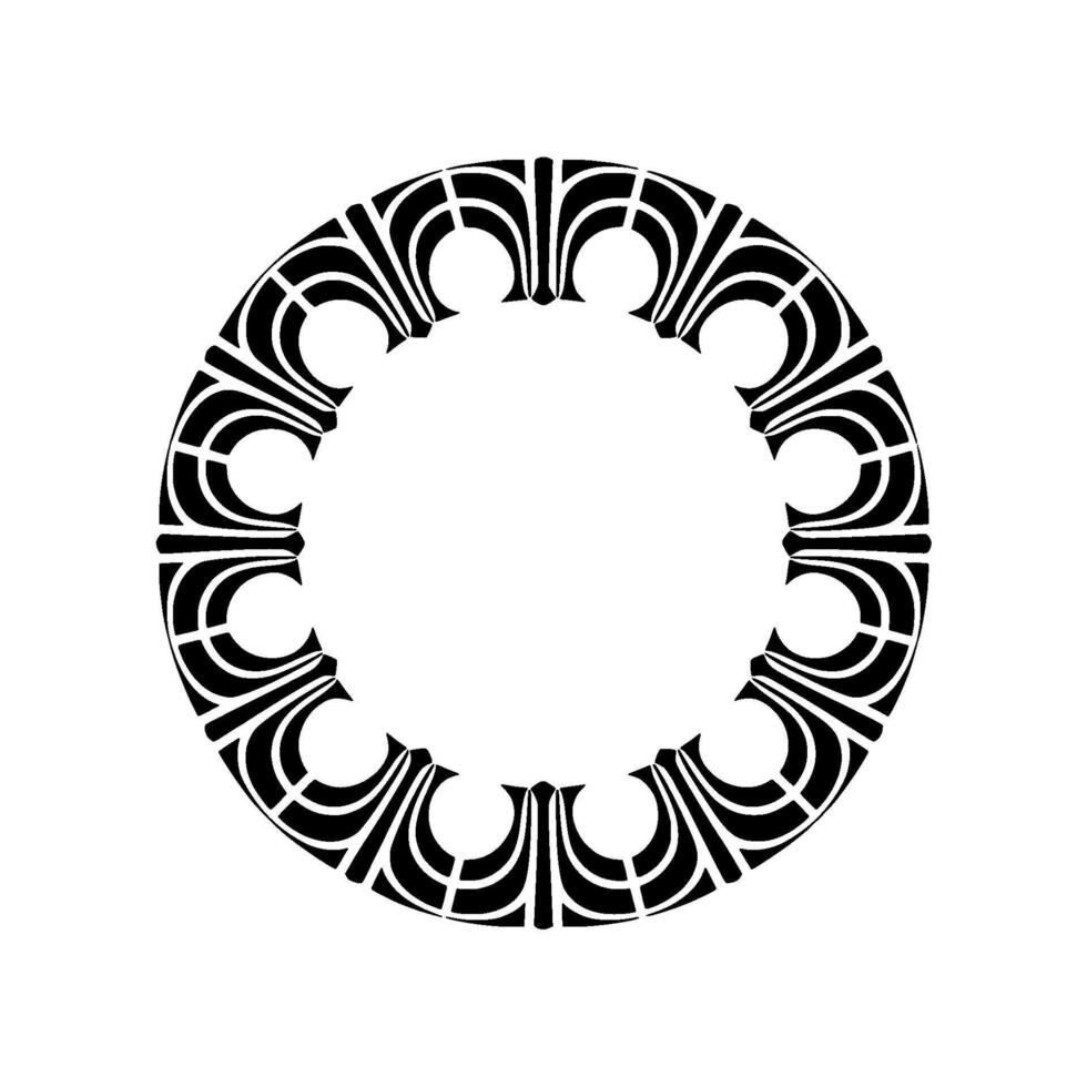Art Deco Circular Ornament, Geometric , Vintage Aesthetic vector