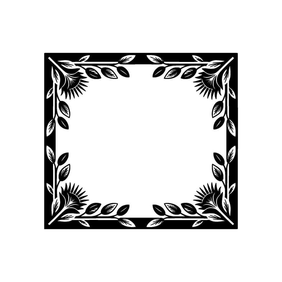 Elegant Botanical Frame, Minimalist, Branch vector