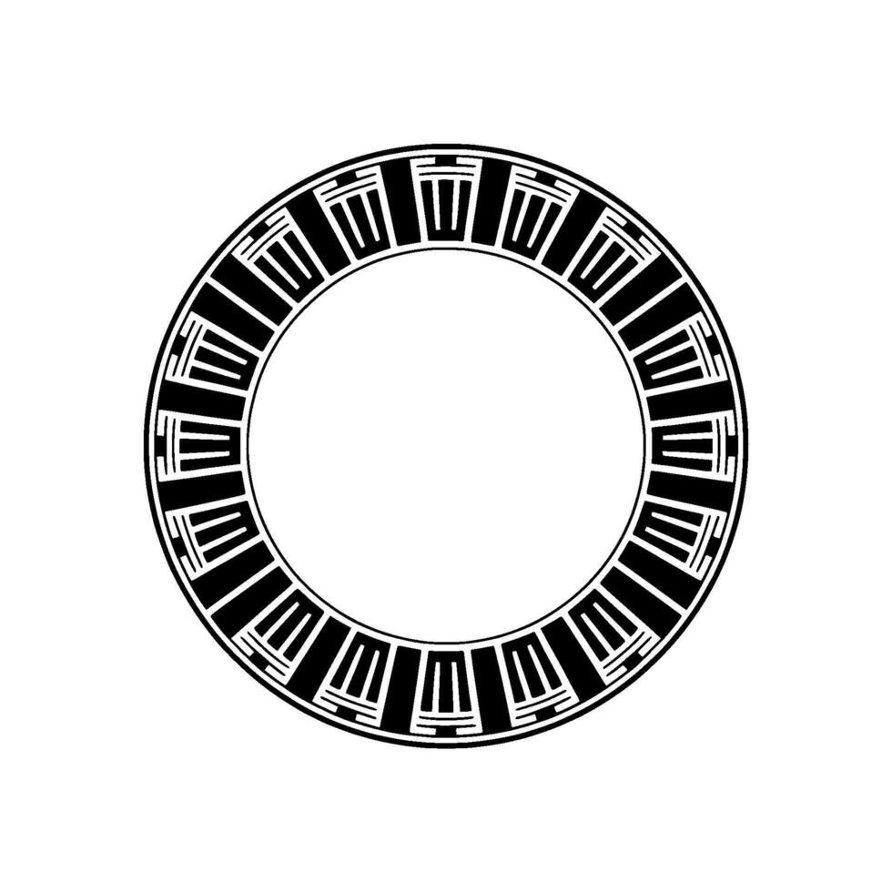 Geometric Tribal Frame,Minimalist , Circular Motif - Circle vector