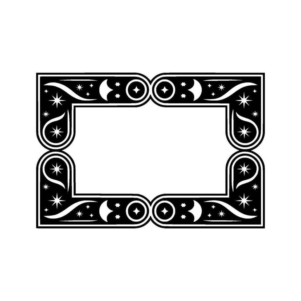 Celestial Frame Lunar Star Ornamentation vector