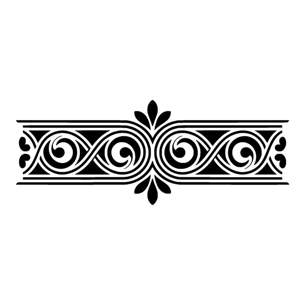 Elegant Black Ornamental Border, Vintage Element, Line vector
