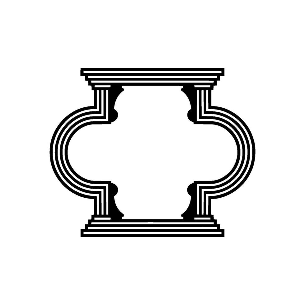 Geometric Column Frame, Minimalist , Circular Motif vector