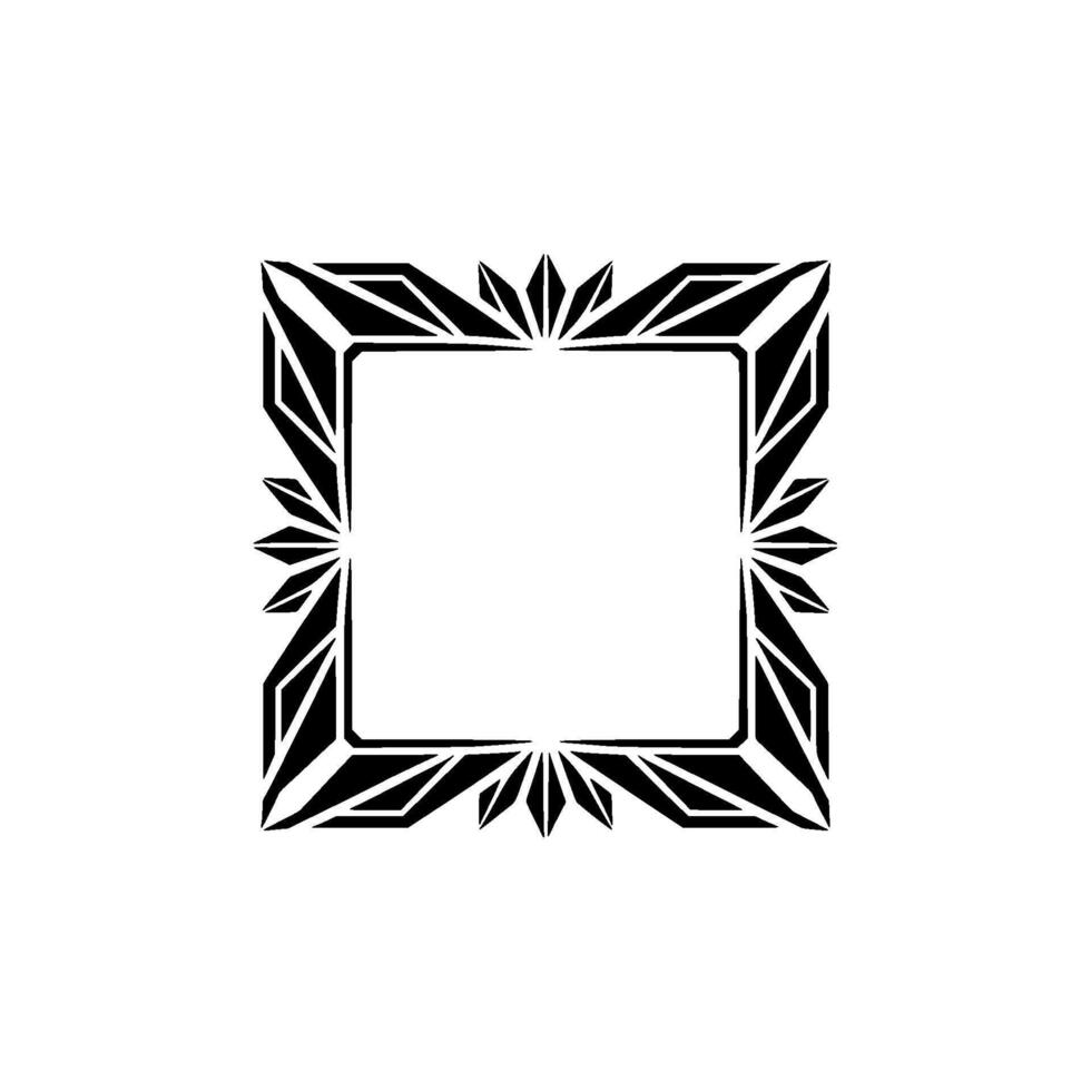 Geometric Black Frame, Sharp Lines, Minimalist vector