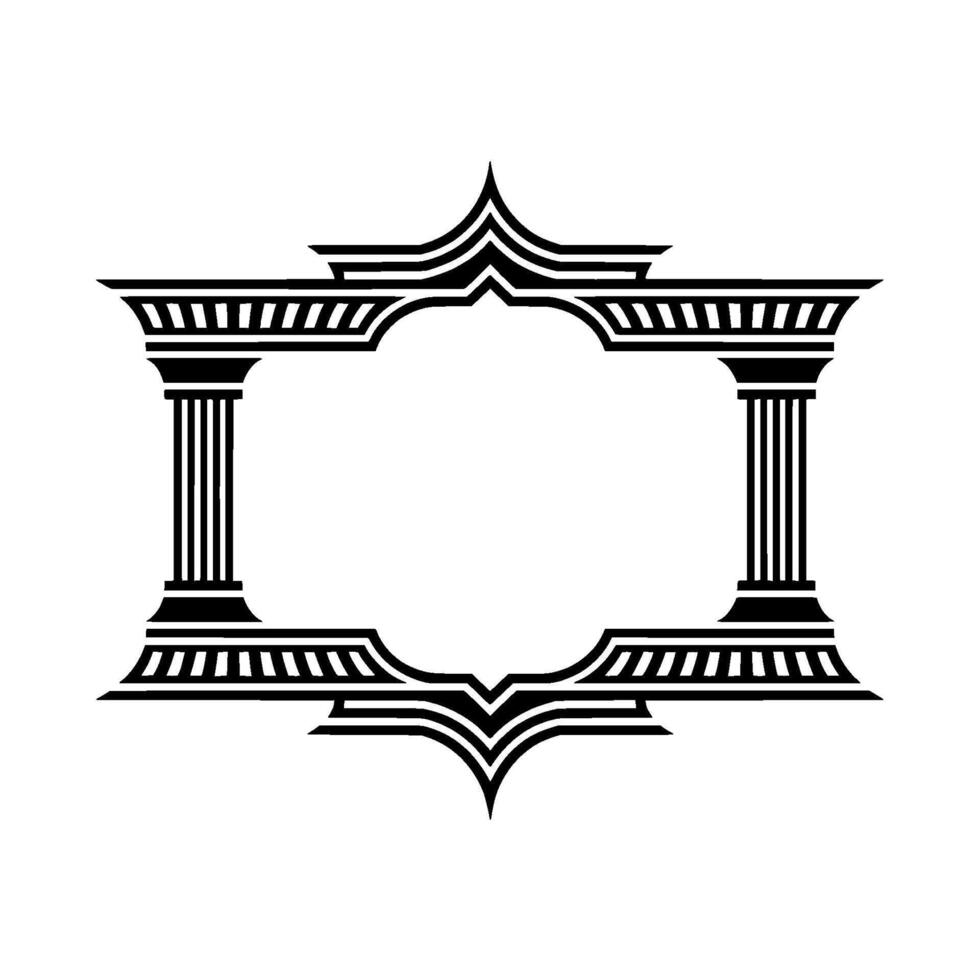 Art Deco Frame,Classical Columns, Elegant Border vector