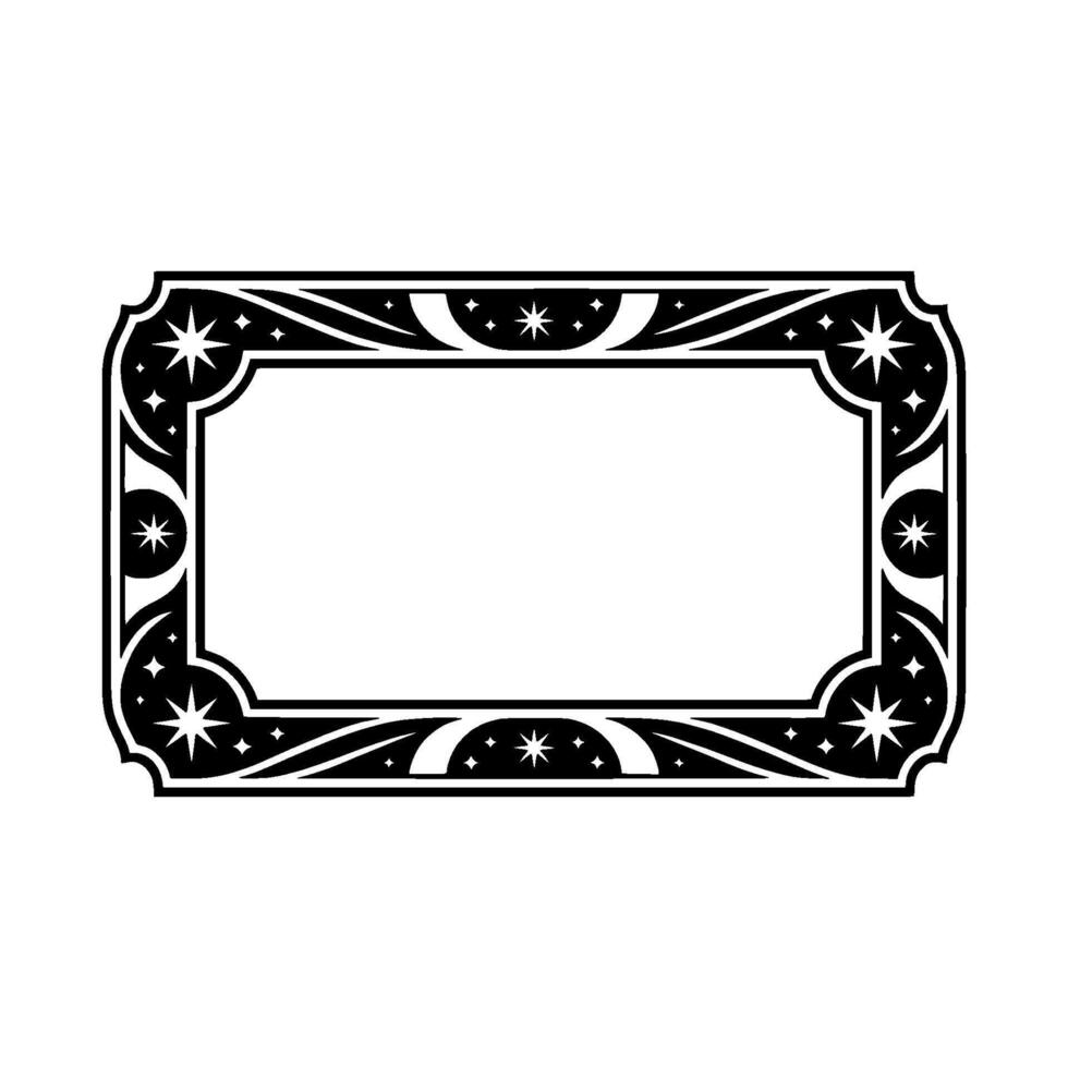 Art Deco Starburst Frame, Elegant Border, Vintage vector
