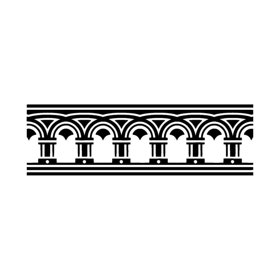 Geometric Classical Border, Stylized Relief, Minimalist vector