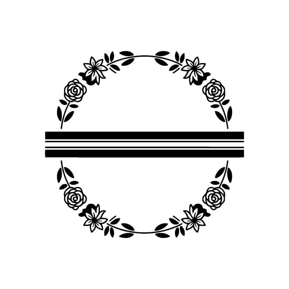 Floral Circle Emblem, Elegant , Minimalist vector