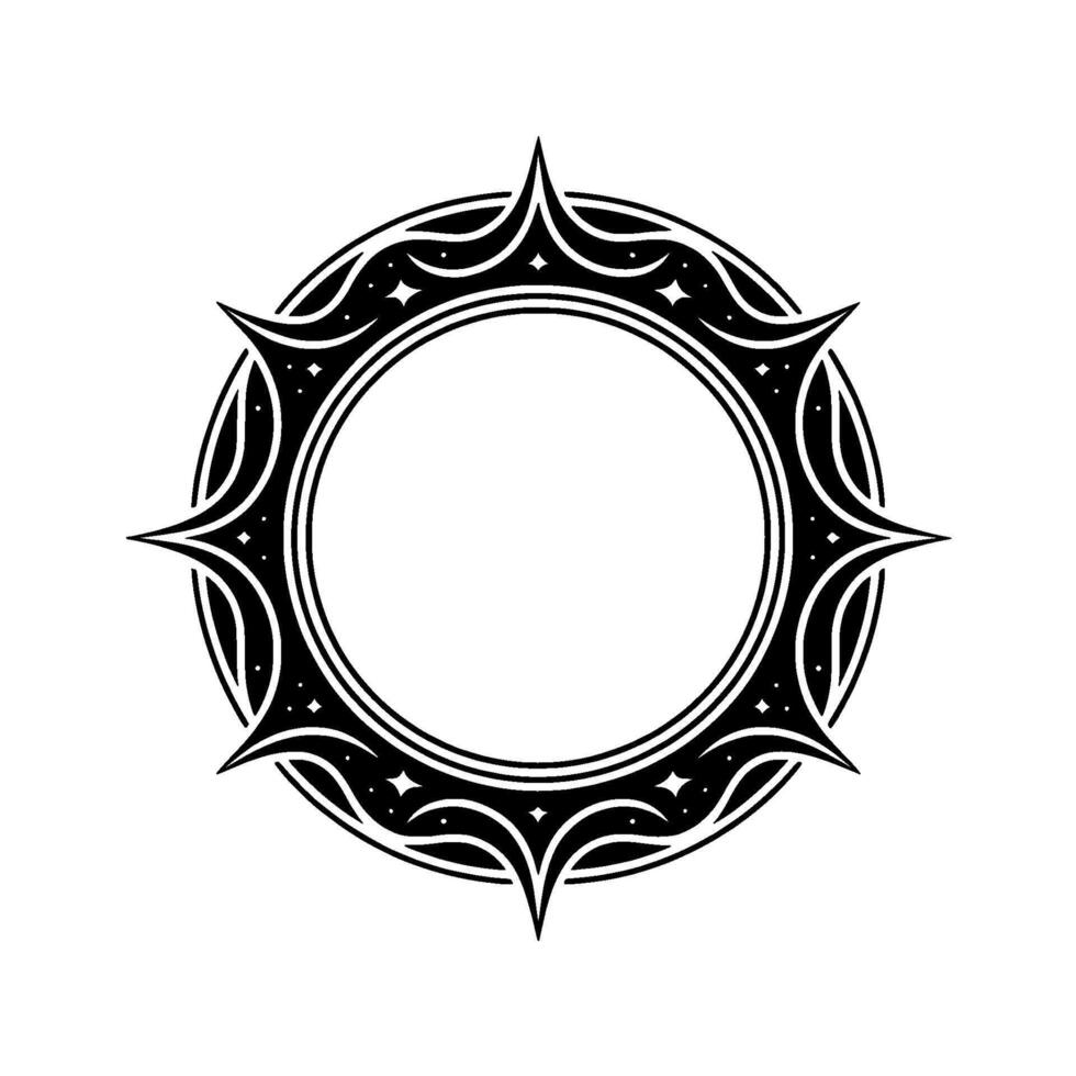 Intricate Tribal Circle, Celestial Glow, Minimalist vector