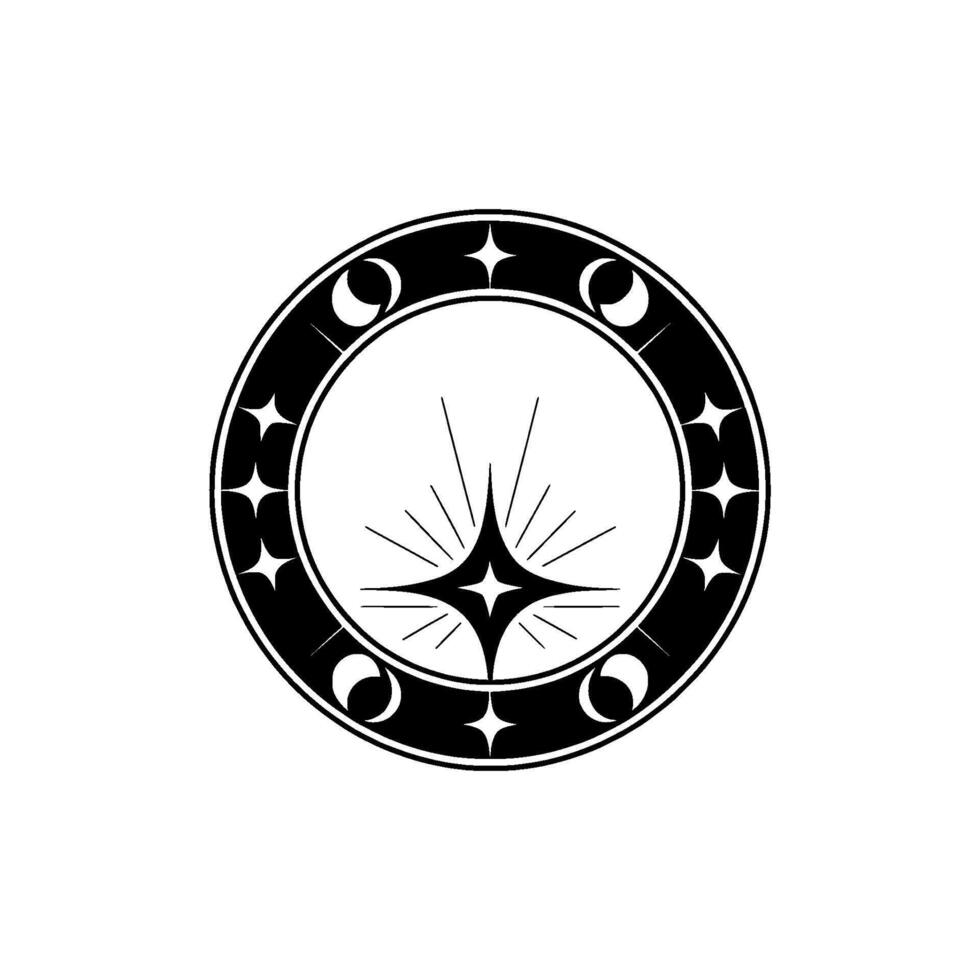 Celestial Emblem Lunar Starburst vector