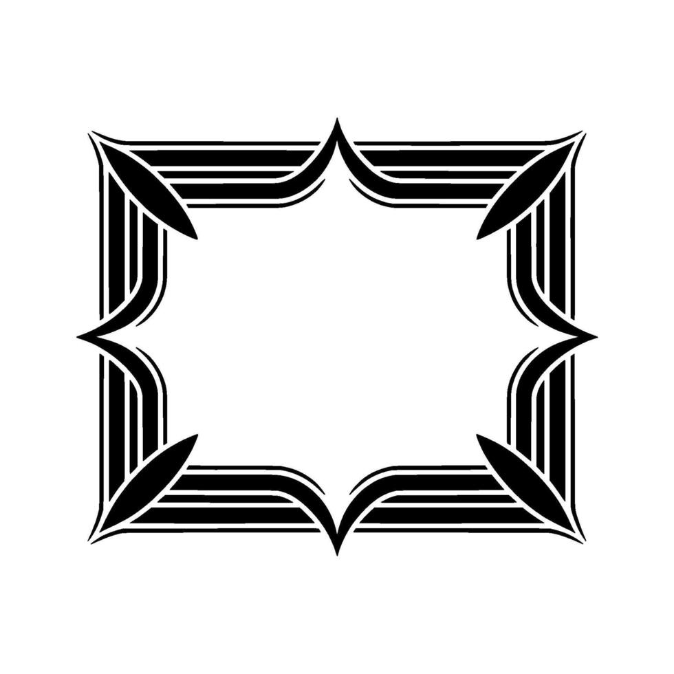 Geometric Deco Frame, Minimalist Black Grey vector