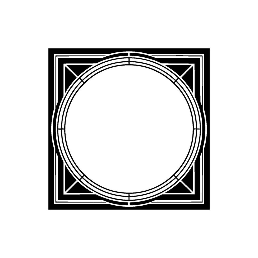 Geometric Circle Frame,Art Deco Style, Minimalist - Illustration vector
