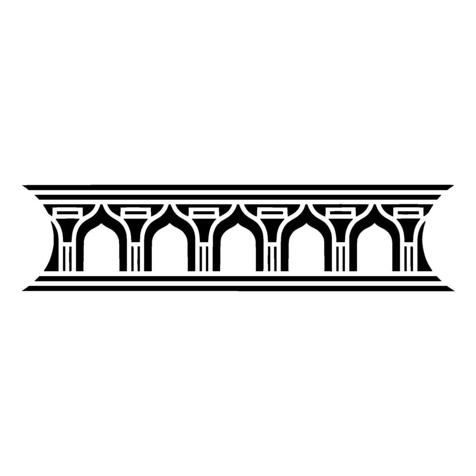 Art Deco Architectural Ornament,Geometric Border - Retro vector