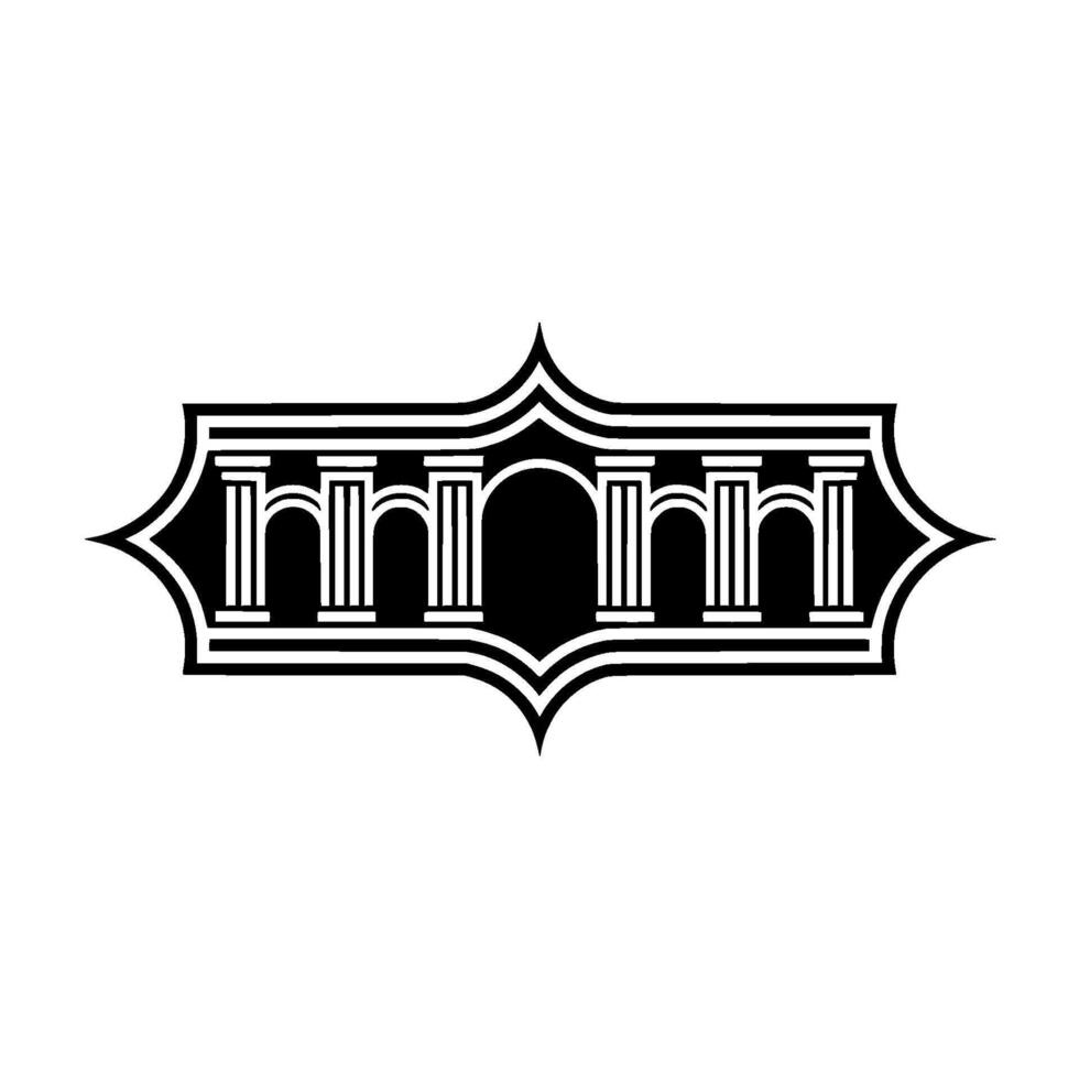 Art Deco Column Emblem, Vintage Elegance vector
