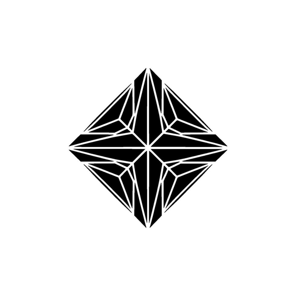 Geometric Diamond, Sharp Lines, Minimalist vector