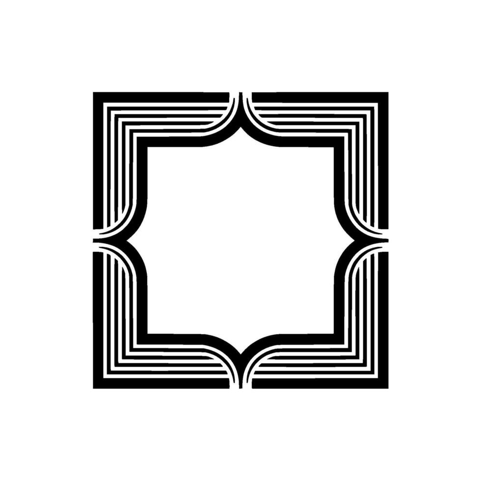 Geometric Deco Frame,Minimalist , Elegant Border, alternate version 35 vector