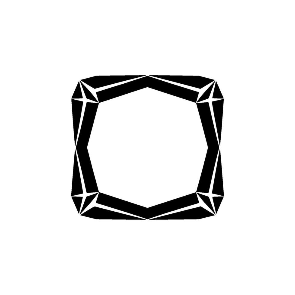 Geometric Hexagon Frame, Minimalist , Abstract Shape vector