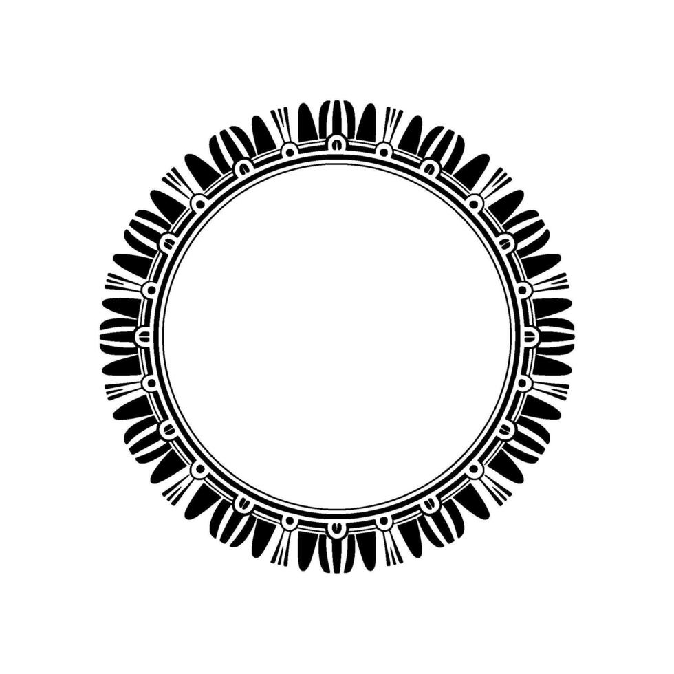 Geometric Tribal Circle, Minimalist - Monotone vector